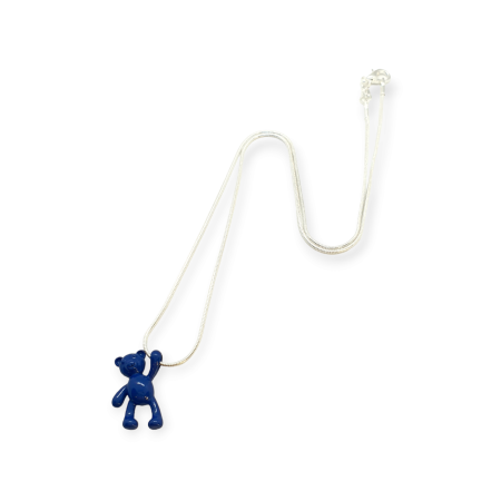 necklace silver 925 blue bear2